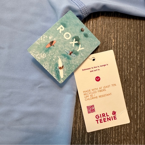 Roxy Tween/Teen Whole Hearted Long Sleeve UPF 50 Rashguard - 12/L - Picture 4 of 7